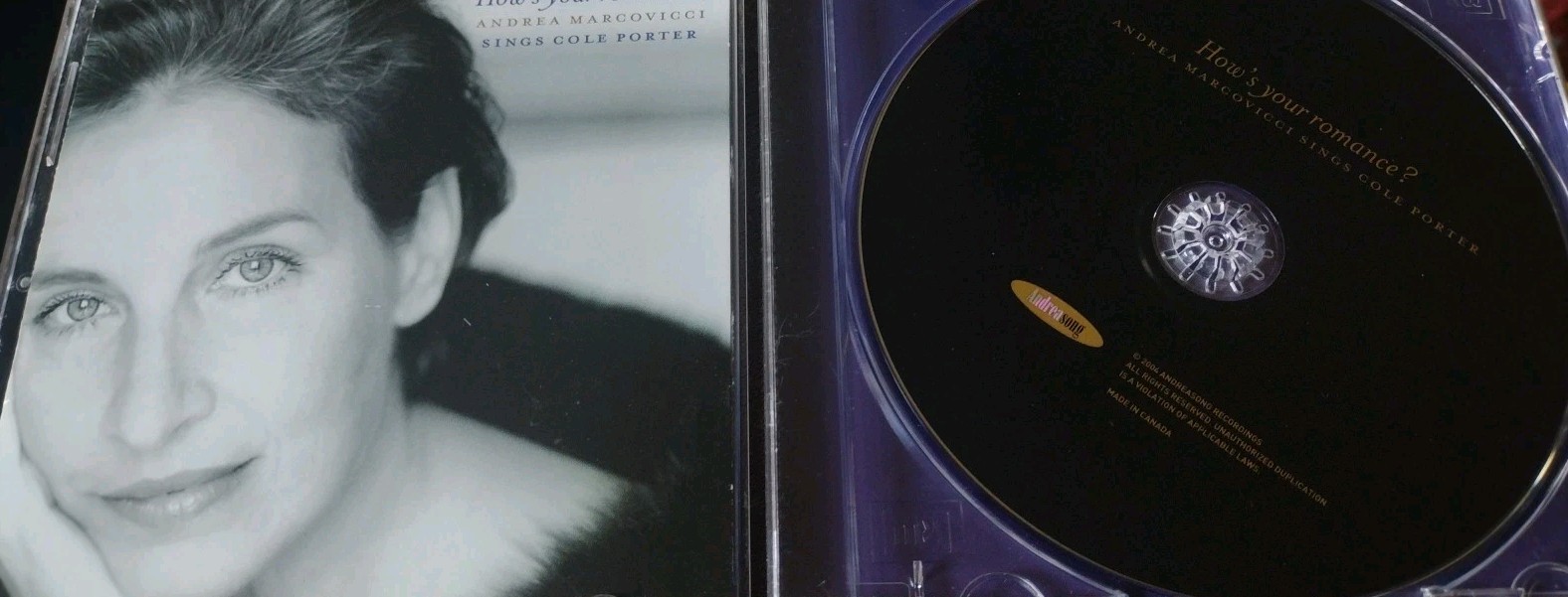 Andrea Marcovicci Singer Actress Hand Signed Autograph Audio CD Cover Romance