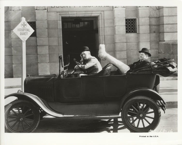 County Hospital 1932 Stan Laurel & Oliver Hardy Vintage Car Silver Gelatin Photo