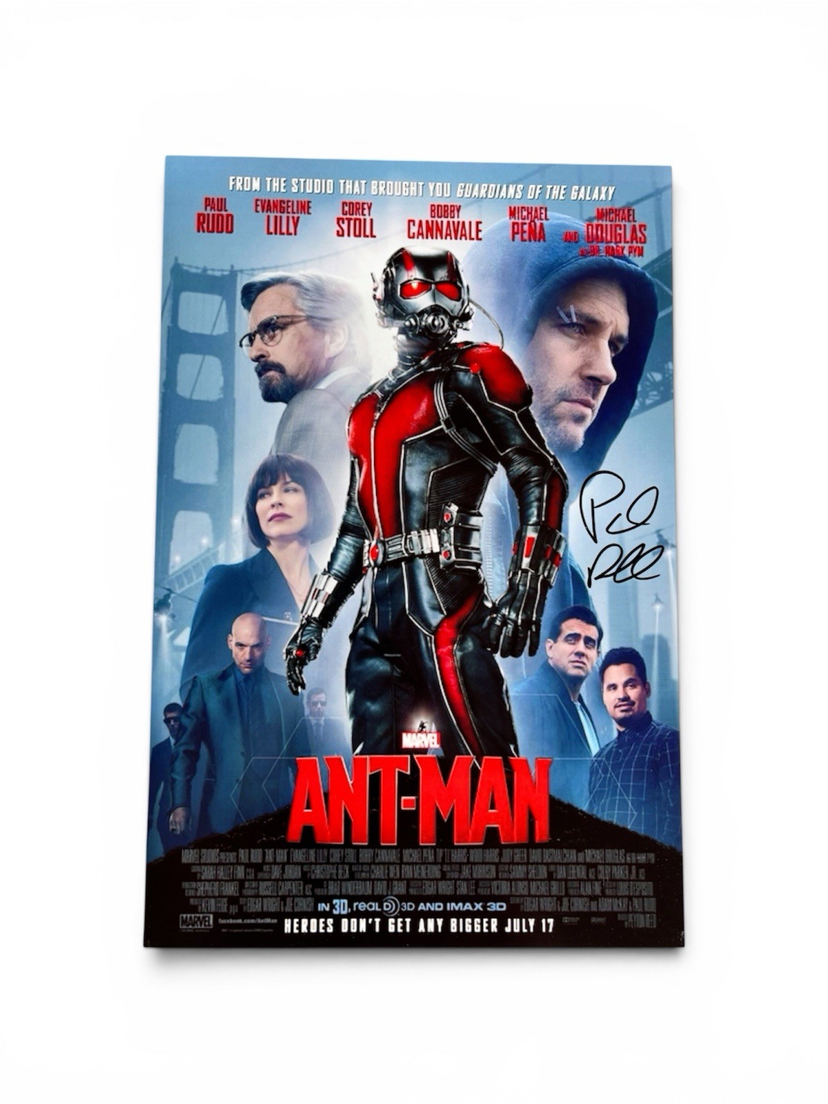 Paul Rudd Signed Ant-Man Poster 12×18 Photo JSA Authentic Autograph