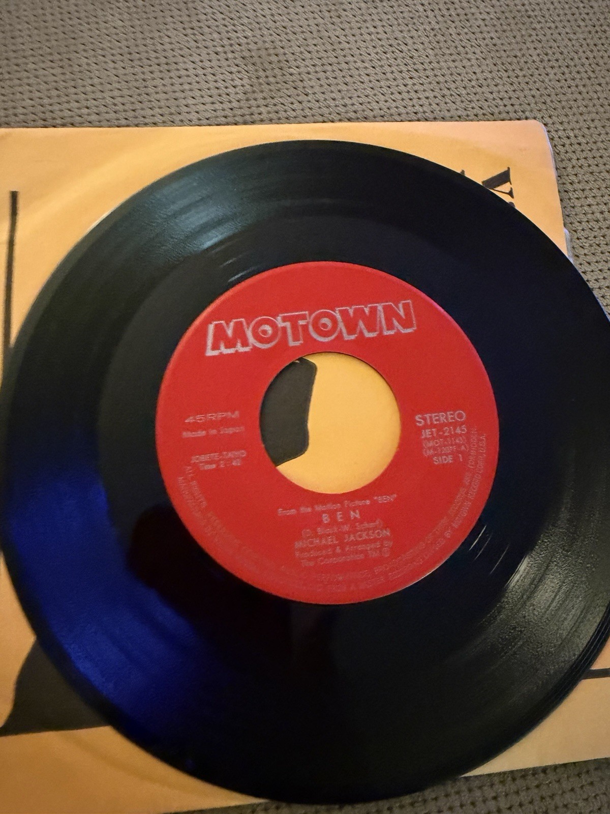 MOTOWN: Michael Jackson “Ben” JET-2145 ‘72 Japan 7” w/Nice Picture/Lyric Sleeve