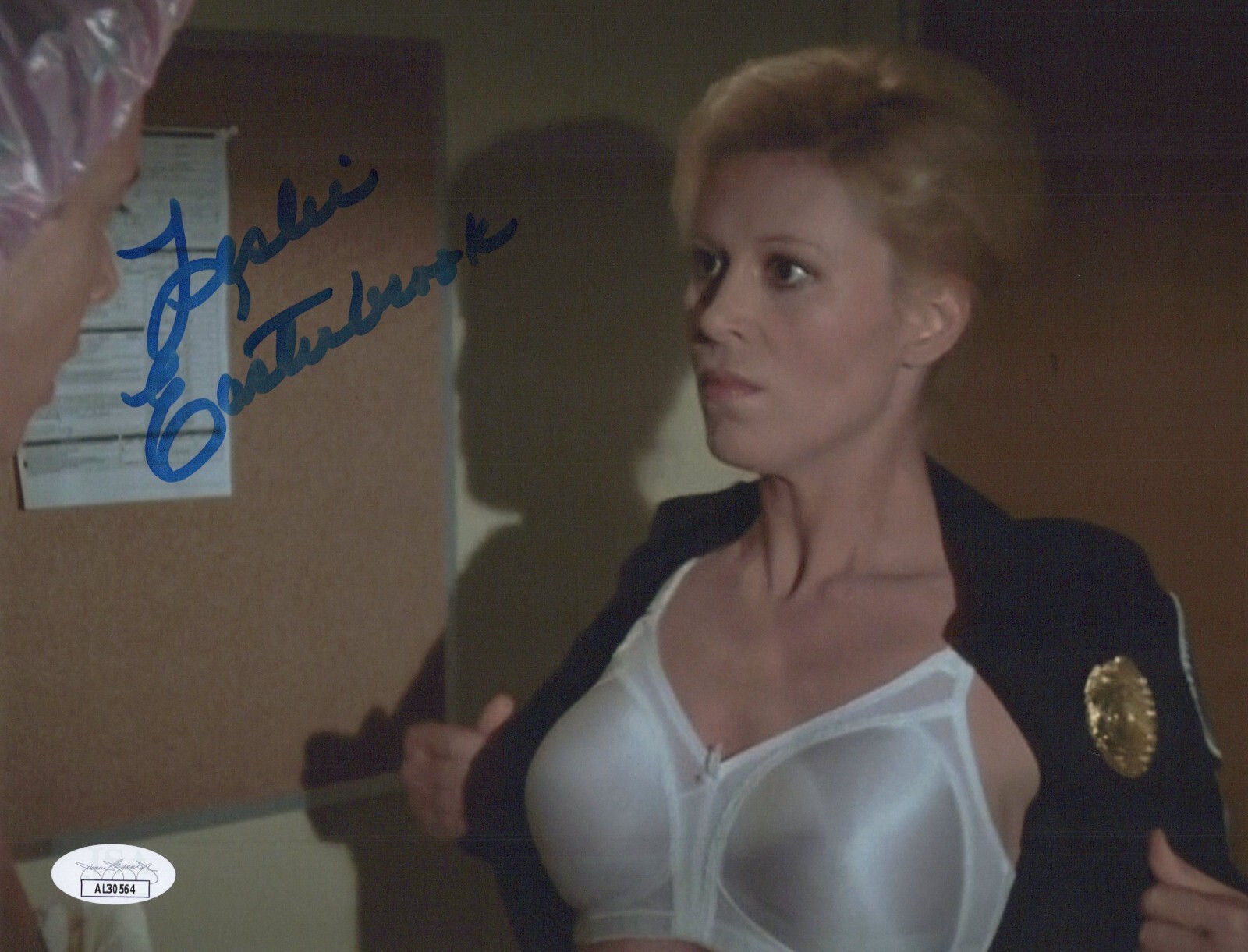 LESLIE EASTERBROOK Hand Signed POLICE ACADEMY 8×10 Photo Autograph JSA COA CERT