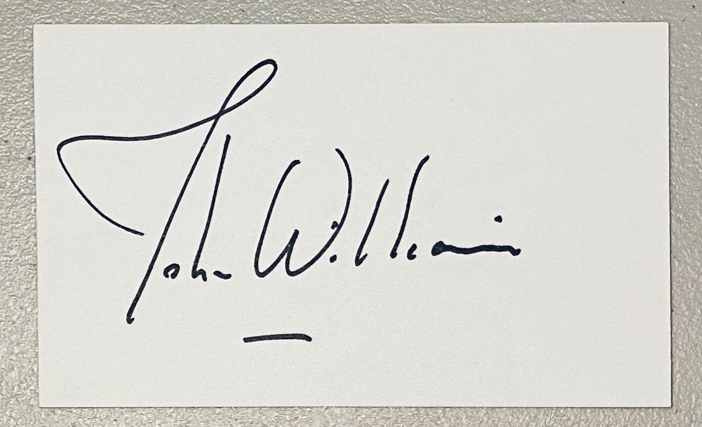 John Williams Signed Autographed 3×5 Card Beckett BAS Letter Star Wars Jaws 2
