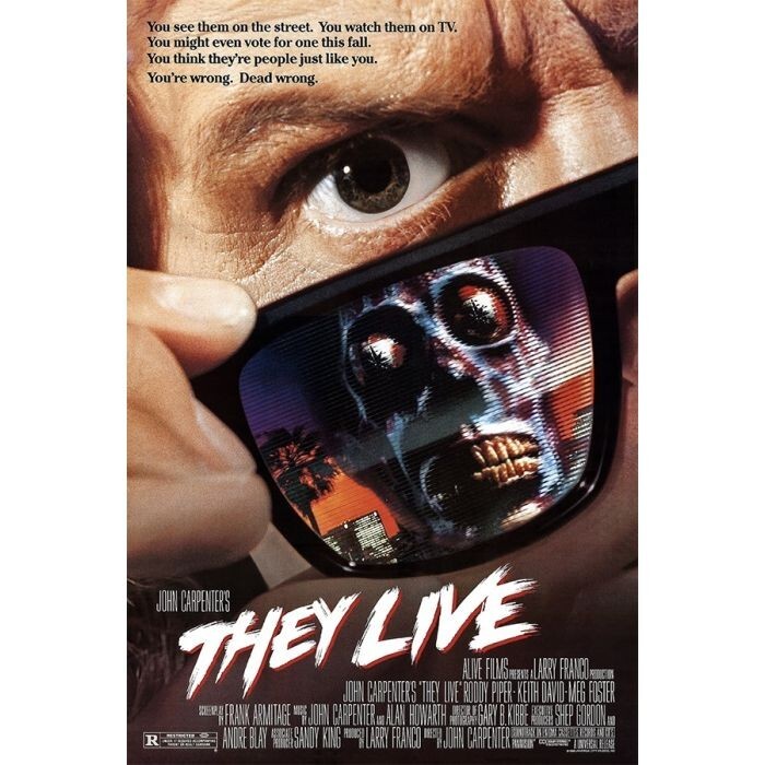 JOHN CARPENTER THEY LIVE MOVIE POSTER WITH CREDITS 24×36 NEW FREE SHIPPING