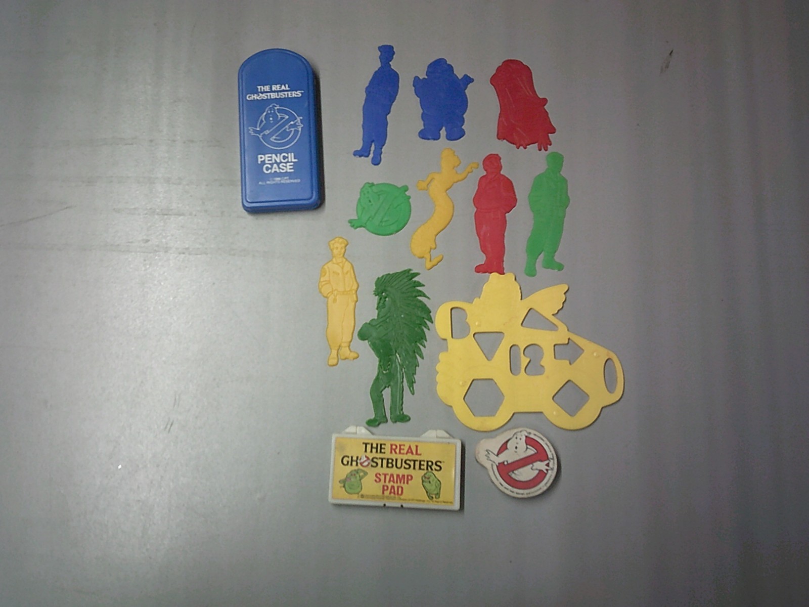 1986 Columbia Pictures The Real Ghostbusters Pencil Case/Stamp Pad Mixed Lot