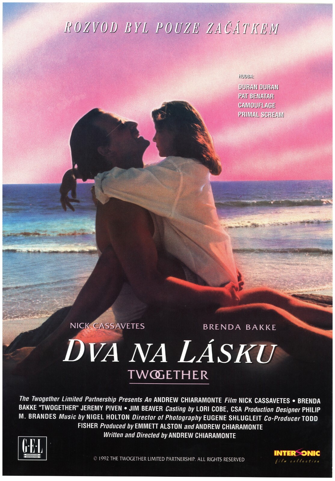 TWOGETHER Original Czech A3 Movie Poster 1992 NICK CASSAVETES BRENDA BAKKE