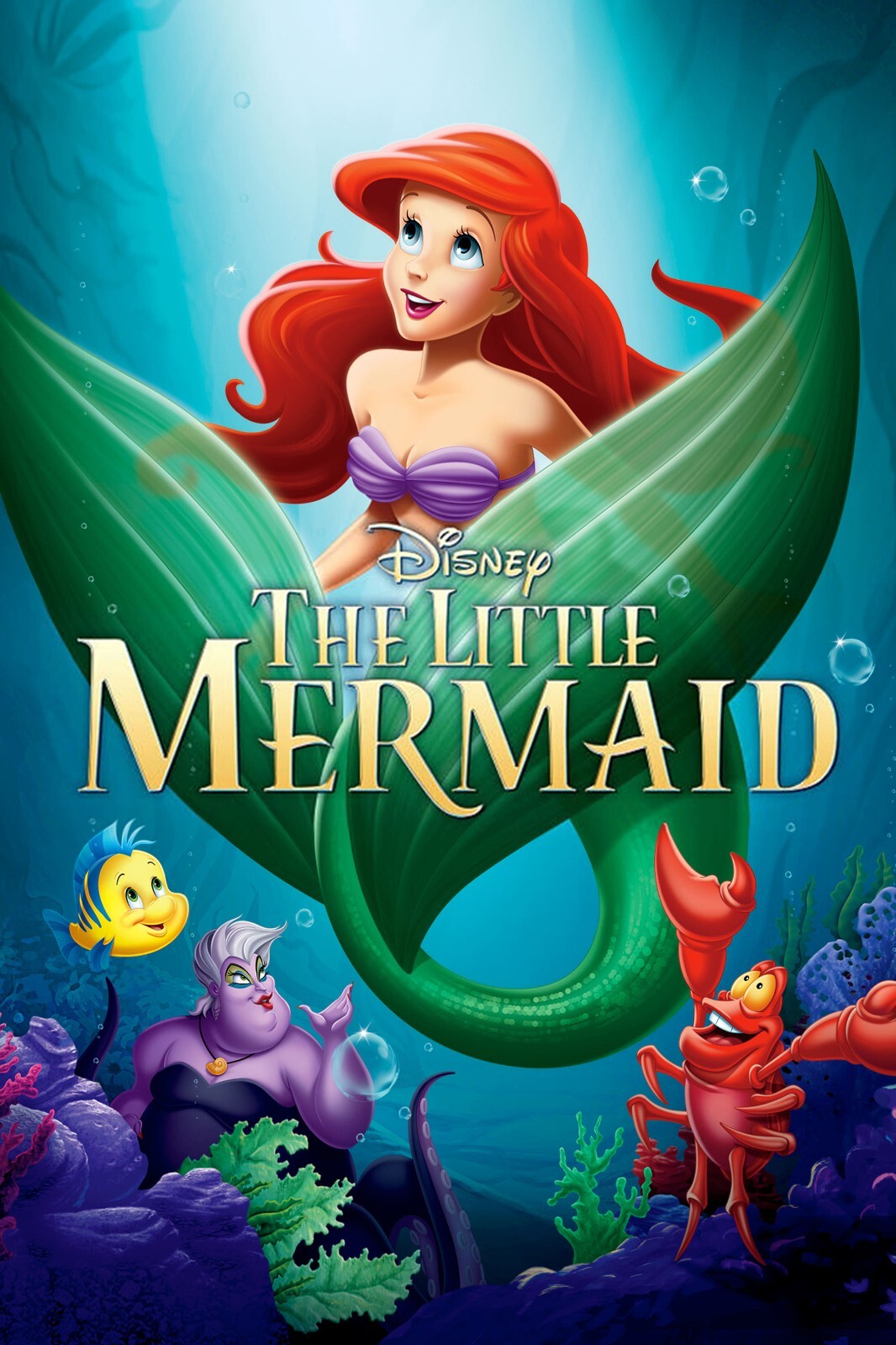 1989 Walt Disneys The Little Mermaid Movie Poster 11X17 Ariel Ursula Sebastian🍿