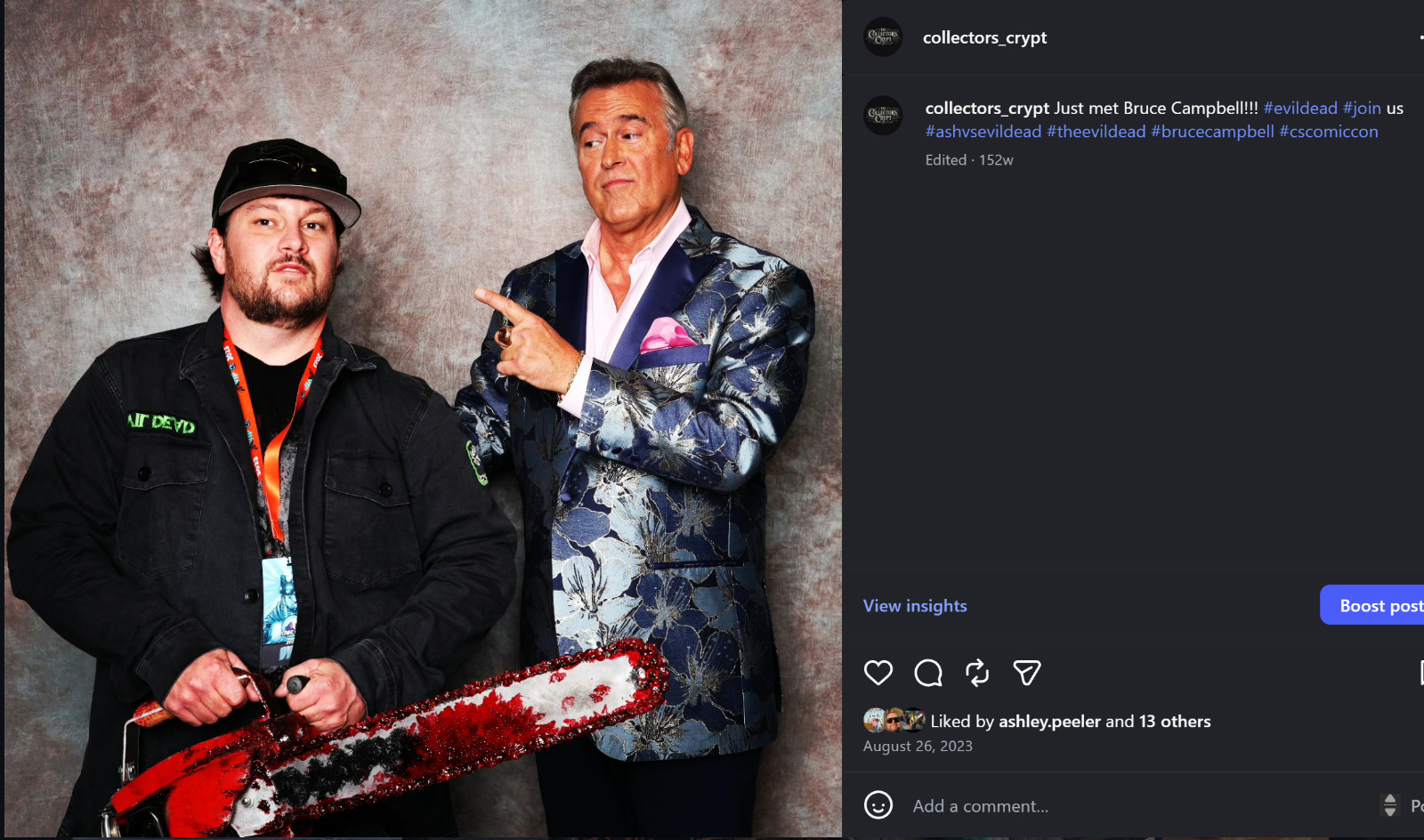 CUSTOM EVIL DEAD ASH CHAINSAW PROP REPLICA AUTOGRAPHED BY BRUCE CAMPBELL (ASH)