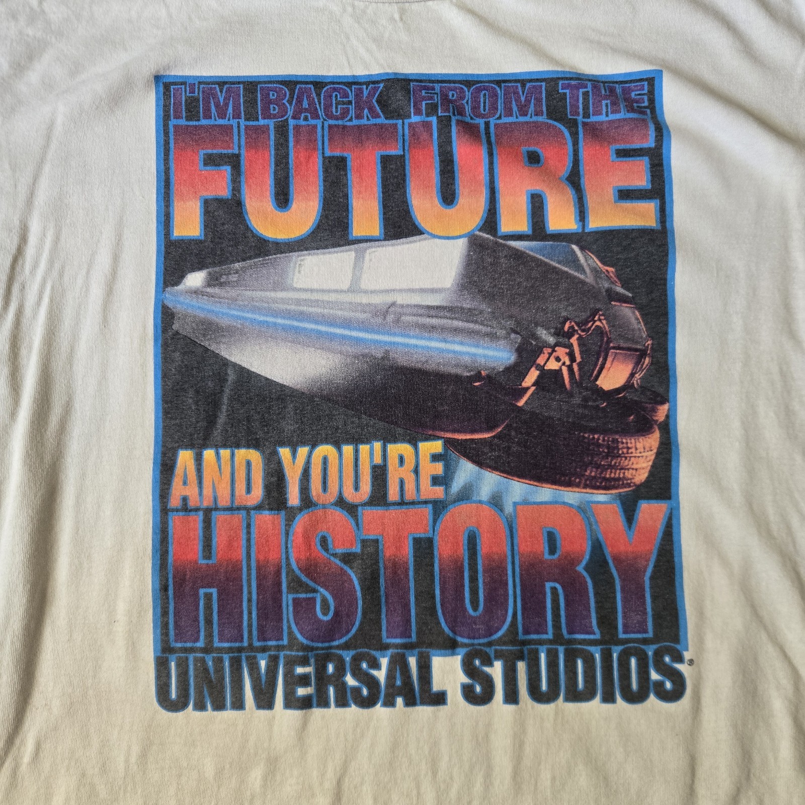Rare 1997 Back to the Future Universal Studios XL White Retro Movie Shirt