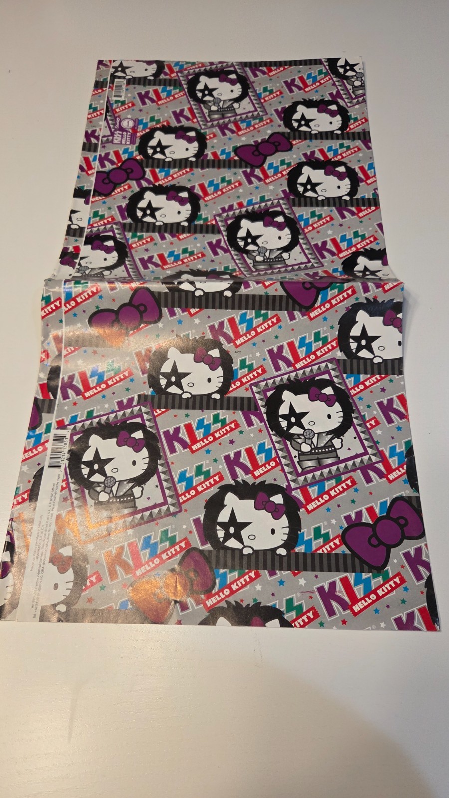 KISS HELLO KITTY wrapping papper MEGA RARE 2013 MADE IN MEX GENE, PAUL, SANRIO