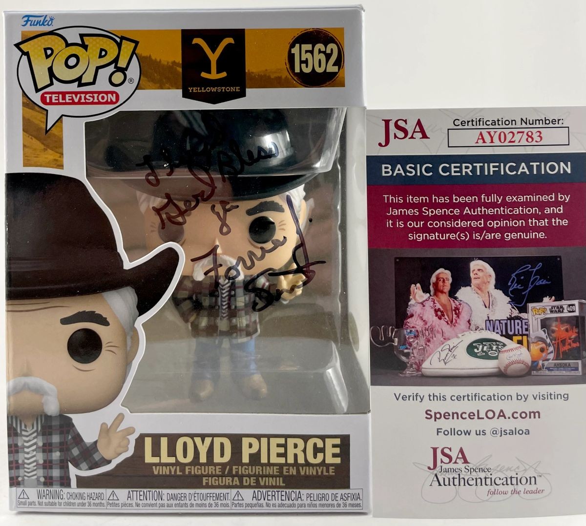 Forrie J Smith Signed Yellowstone Lloyd Pierce Funko POP! 1562 Autograph JSA COA