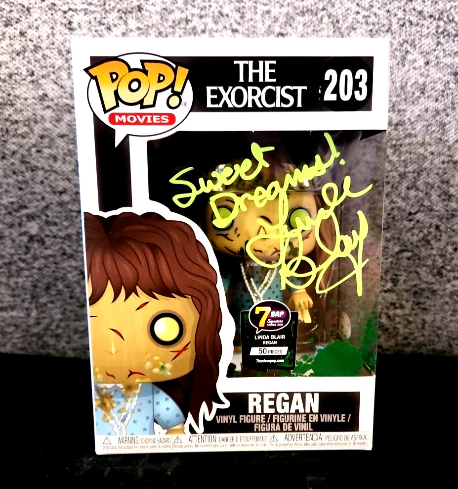 The Exorcist Regan(Linda Blair) Signed And Quote Funko JSA In Hard Stack