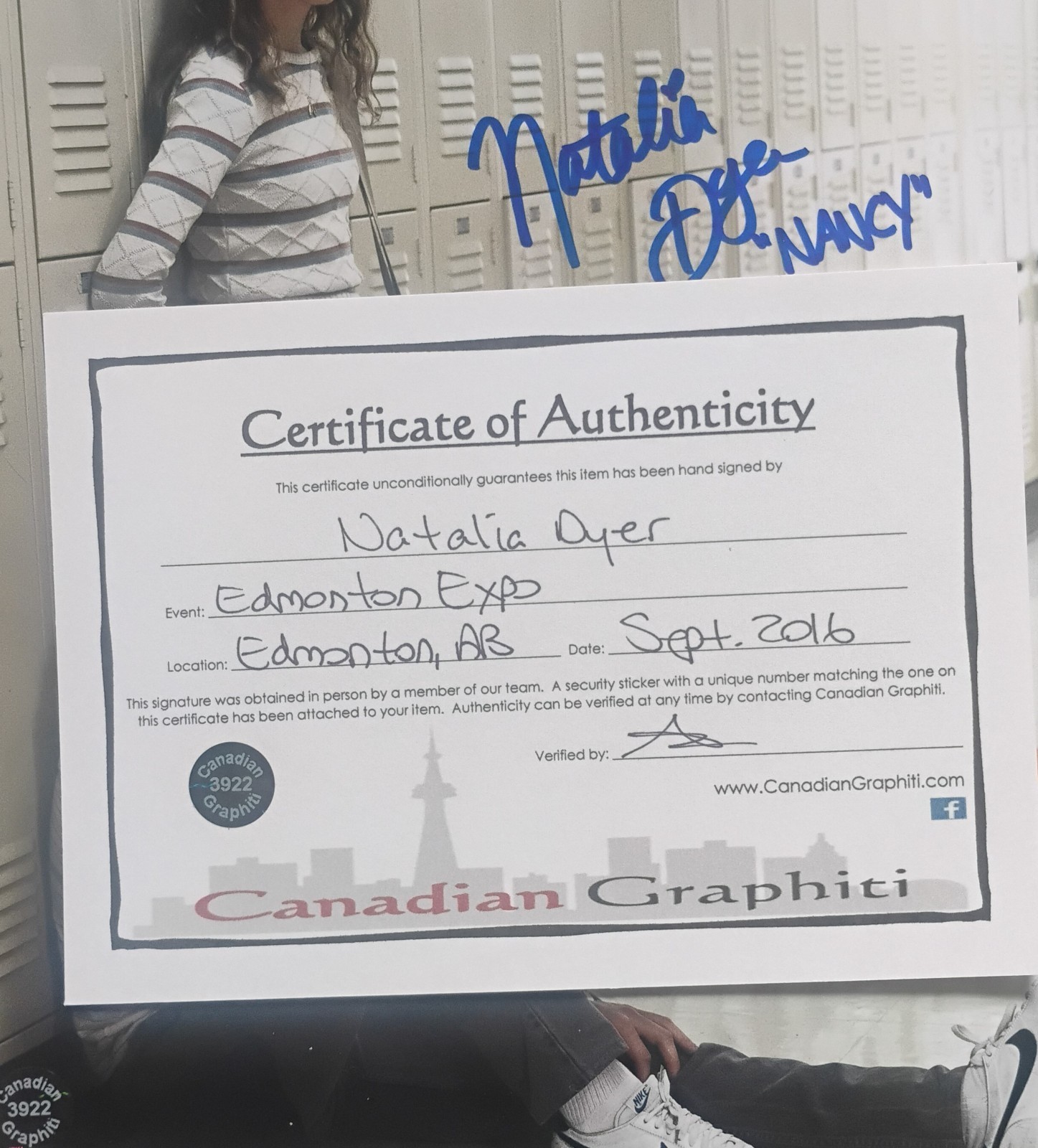 Natalia Dyer Hand Signed Autograph 8×10 Photo COA Stranger Things NO TARIFF