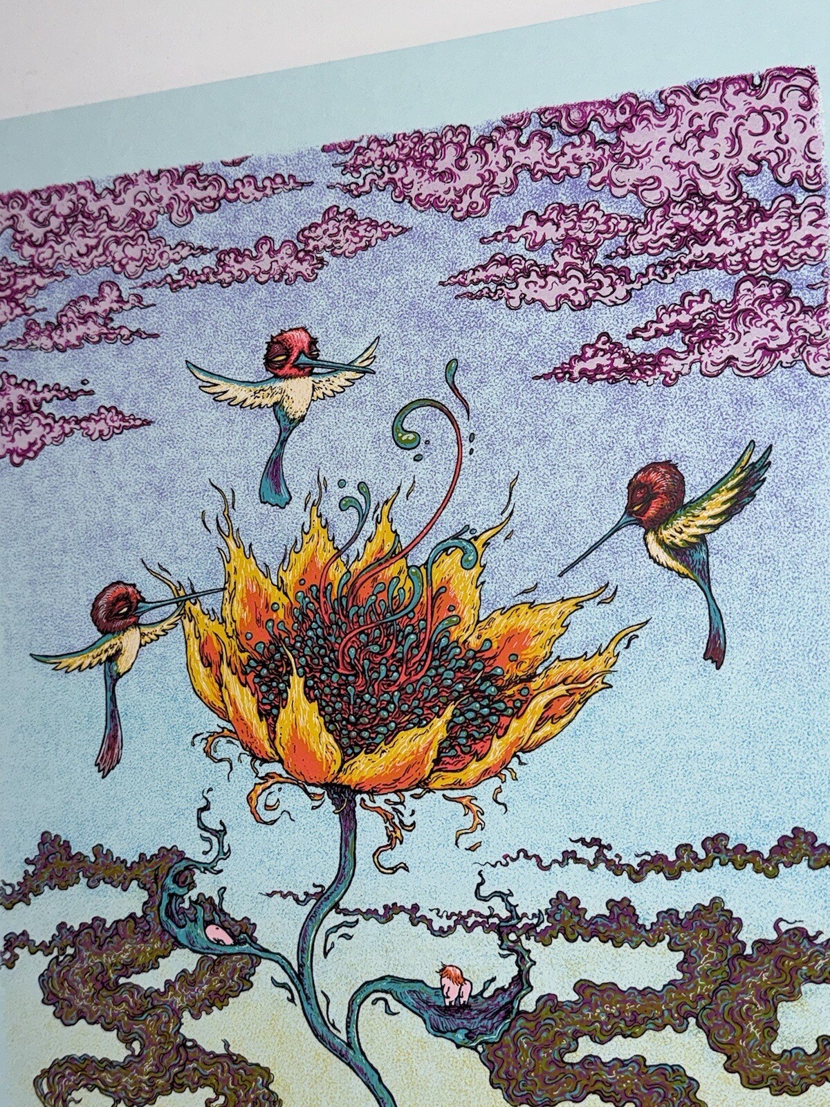 Marq Spusta Billy Strings Art Print Flowers From A Smokestack S/N UV Inks 2022