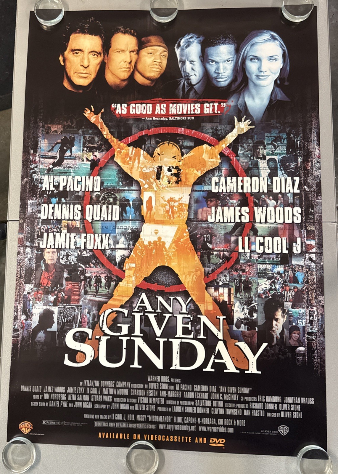 2000 Any Given Sunday Original One Sheet Rolled 27X40 Movie Store Poster.