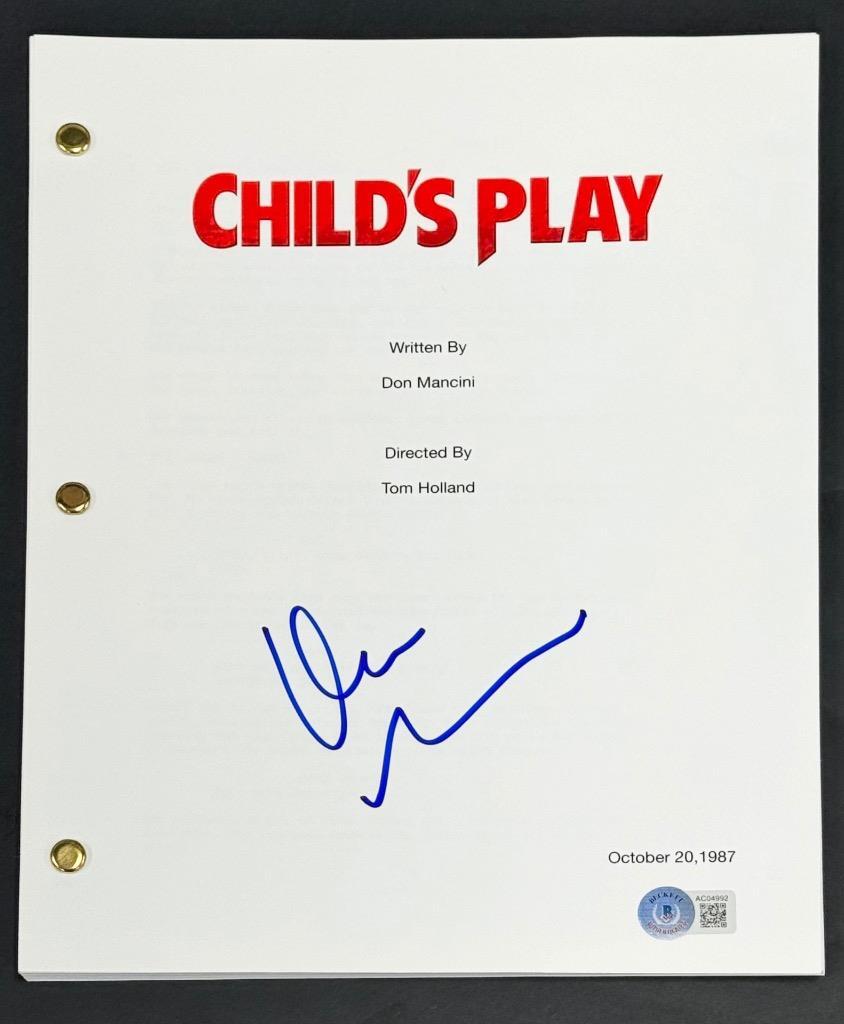 Director Don Mancini signed Child’s Play script autograph ~ Beckett BAS (A)