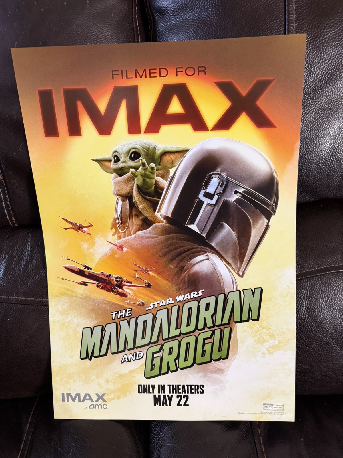 STAR WARS The Mandalorian and Grogu 2026 Double Sided Imax Poster 13 x 19