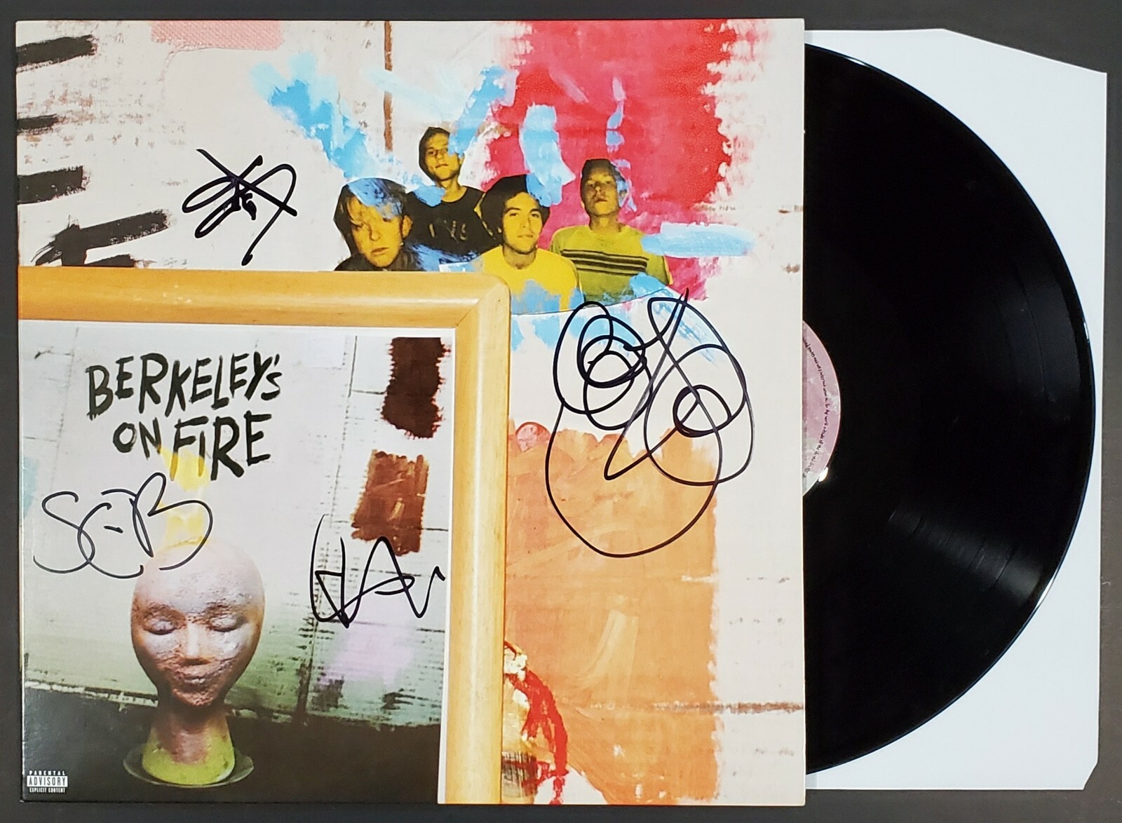 SWMRS BAND SIGNED BERKELEY’S ON FIRE VINYL LP RECORD ALBUM W/COA