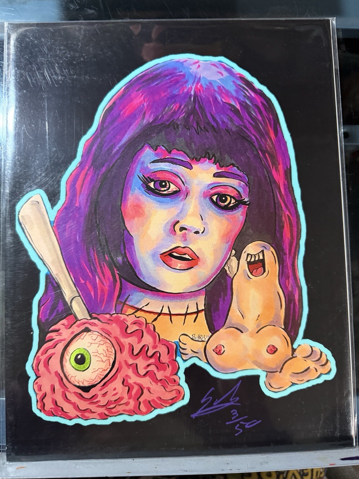 MONSTER ART PRINT FRANKENHOOKER horror SCHERES