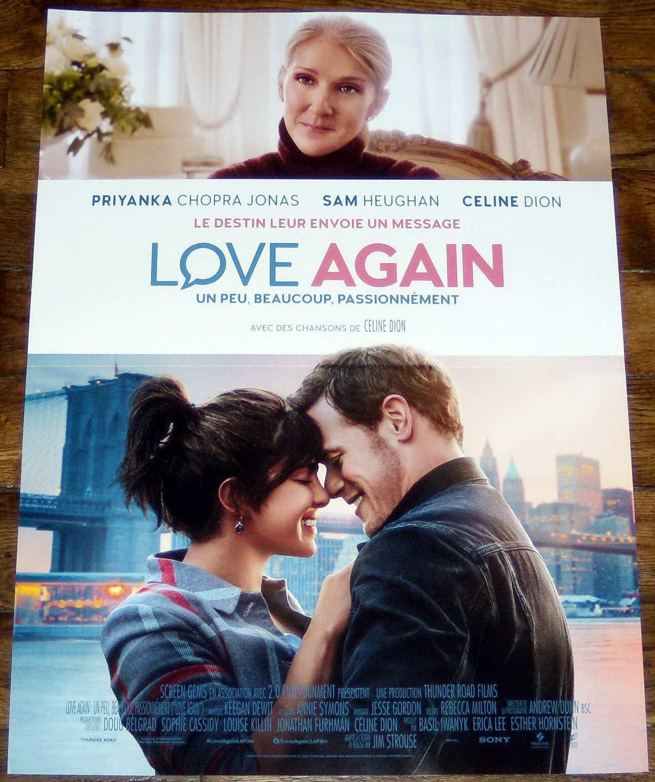 LOVE AGAiN Céline Dion Priyanka Chopra Jonas Sam Heughan SMALL french POSTER
