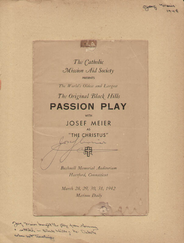 JOSEF MEIER – SHOW BILL SIGNED CIRCA 1942