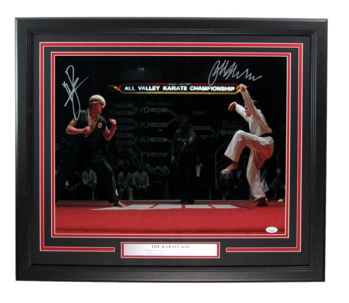 KARATE KID William Zabka/Ralph Macchio Signed/Auto 16×20 Photo Framed JSA 197314