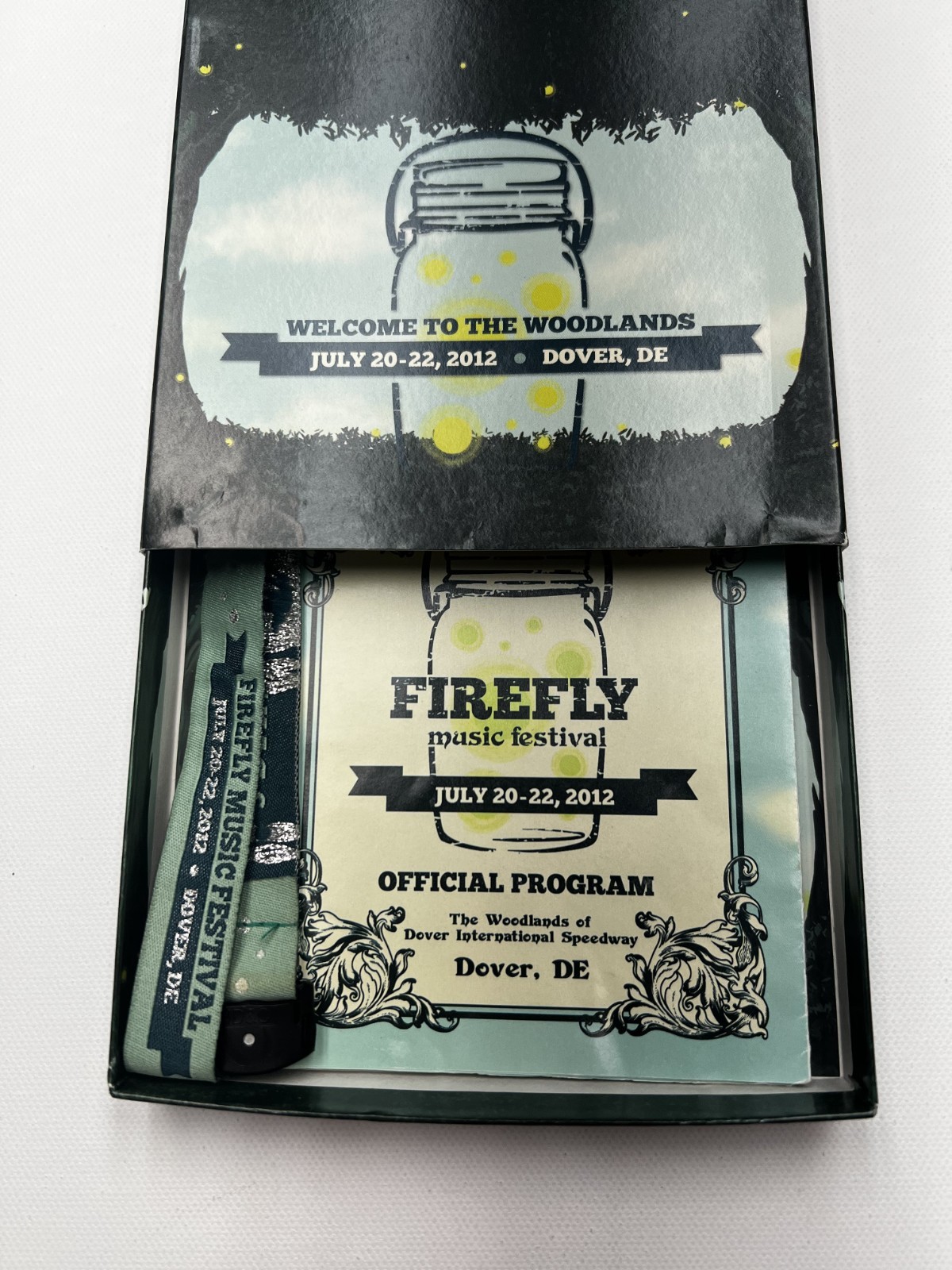 Firefly Music Festival 2012 Box, Program and Wristband Dover DE Inaugural Fest