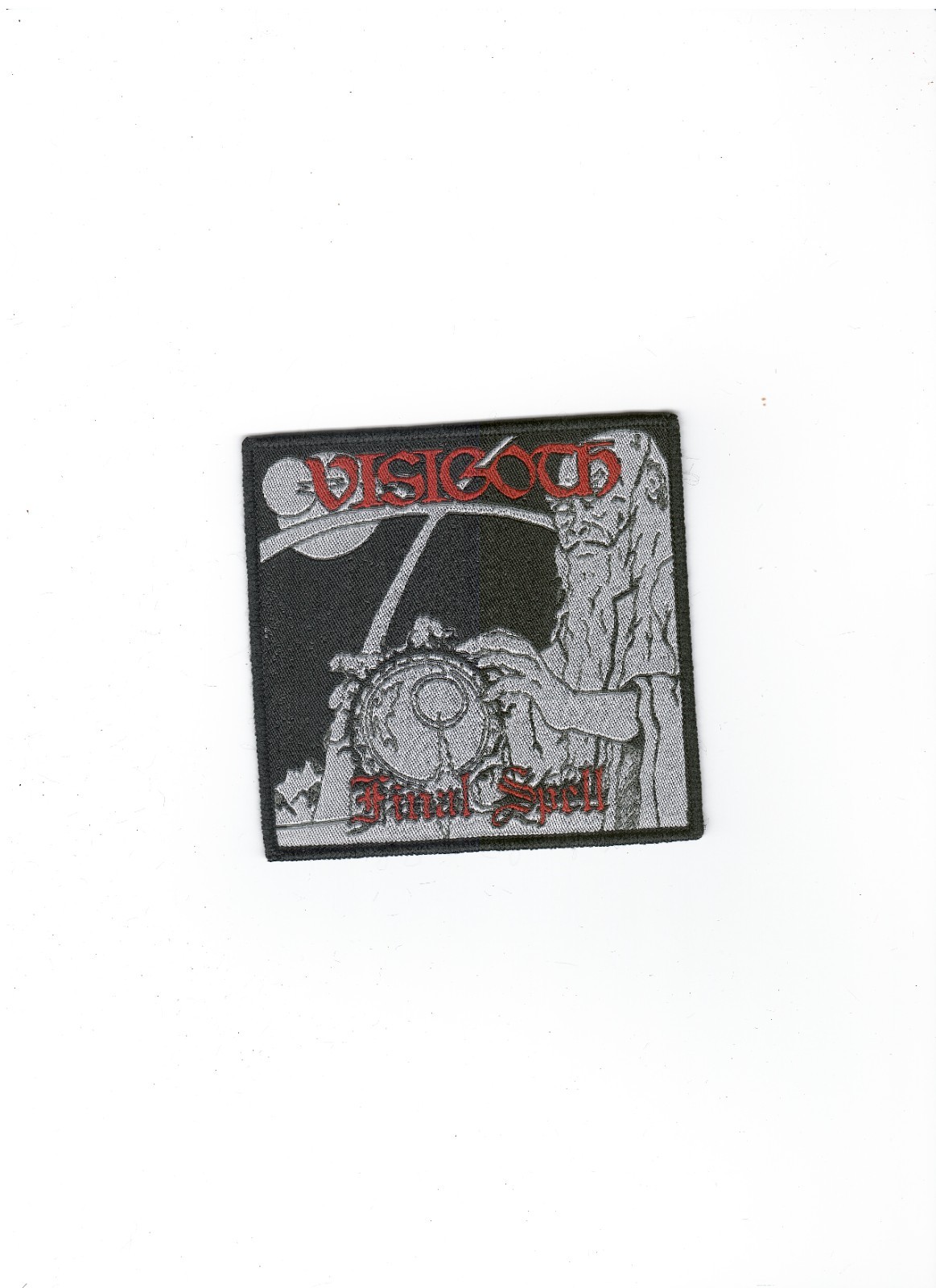 VISIGOTH,FINAL SPELL,SEW ON BLACK BORDER WOVEN PATCH