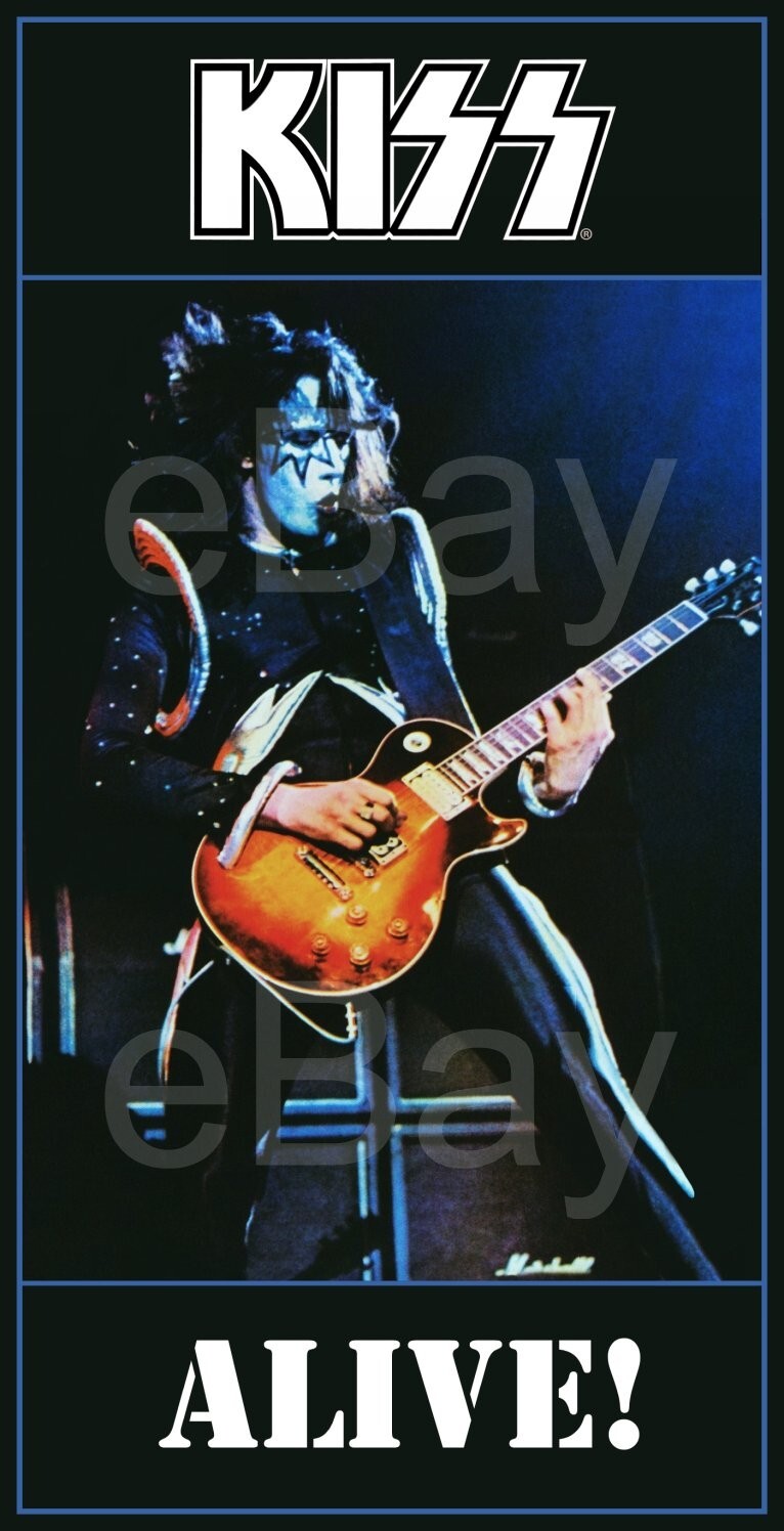 KISS Band Ace Frehley ALIVE! 18 x 36 Blue Custom Poster Clean Clear Image