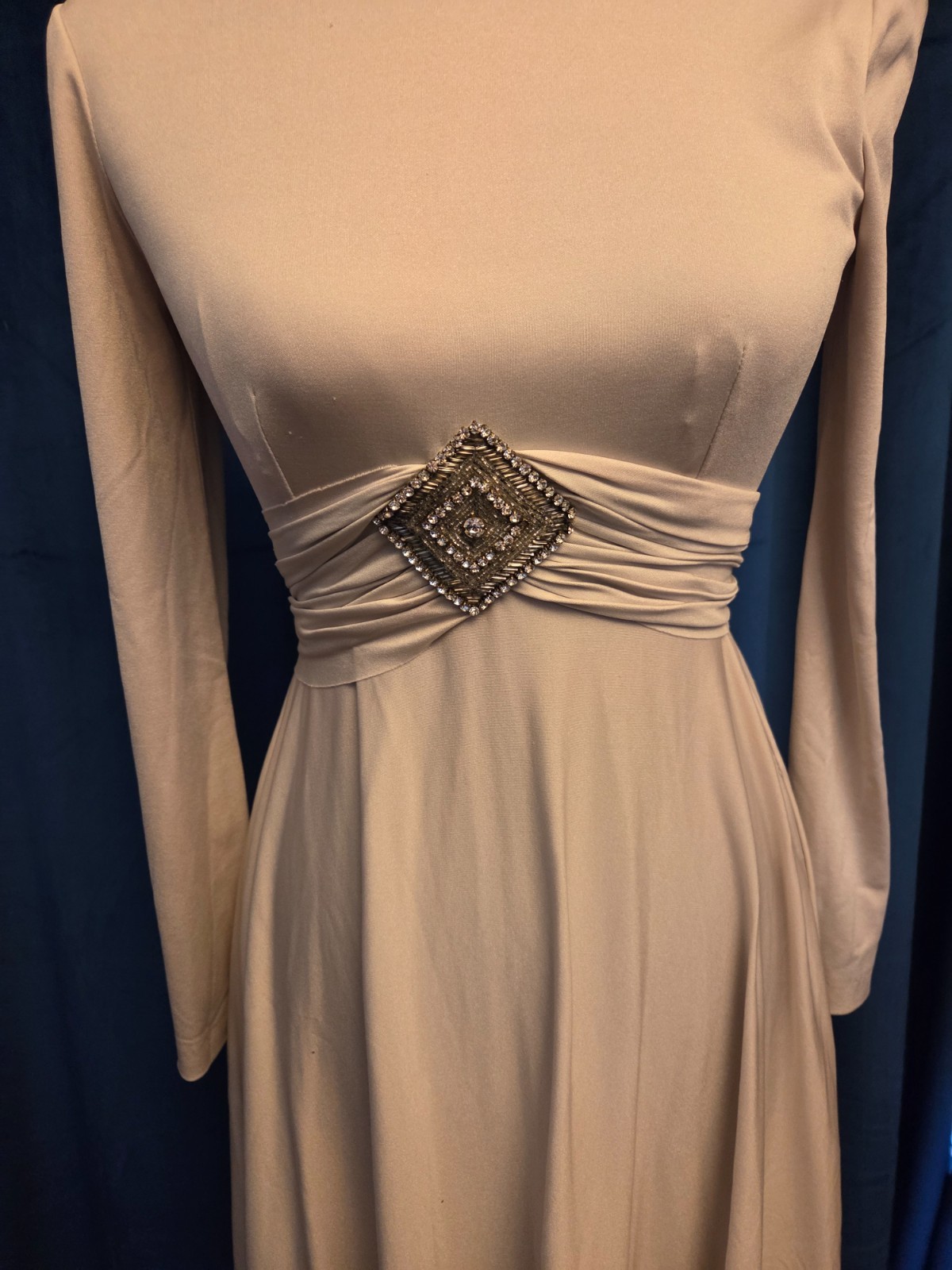Doris Day Owned Worn Creme Silk Turtle neck Gown from stylist Sydney Guilaroff