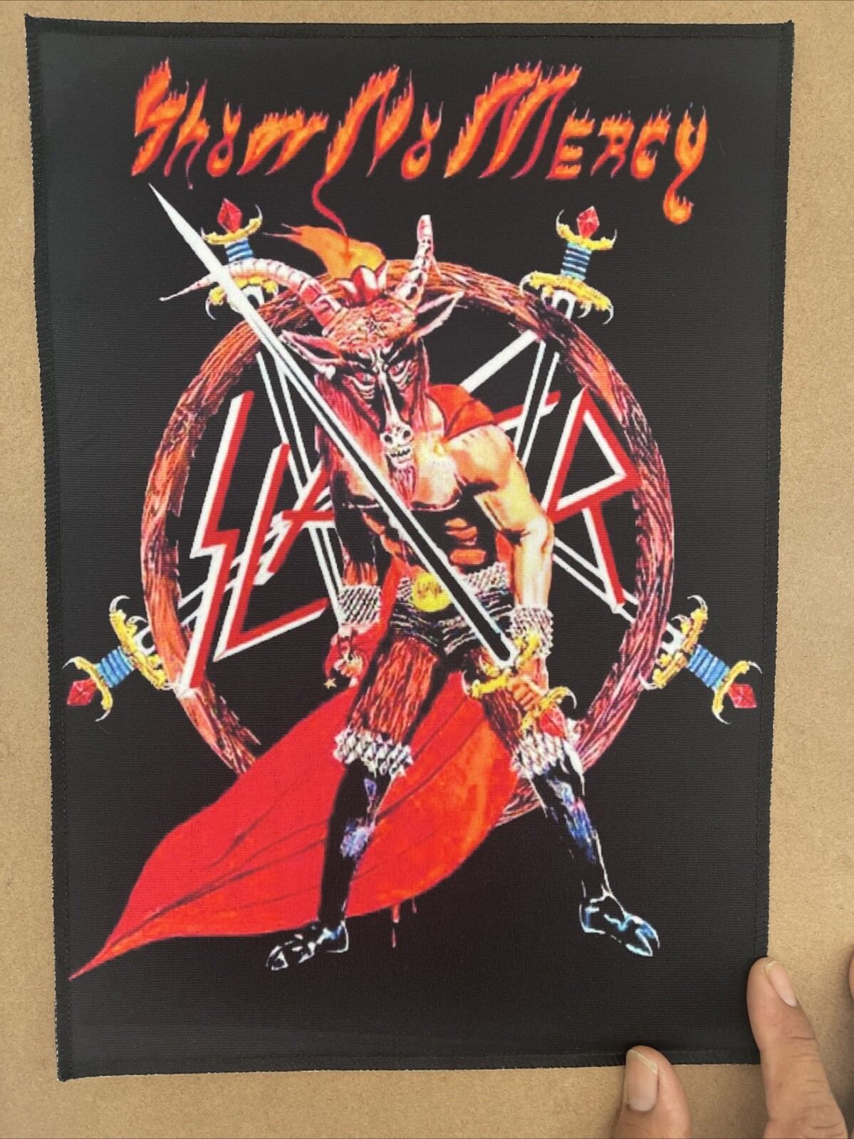 Slayer Show No Mercy Back Patch: Quality Digital Print, Sew On, 14 1/2” X 11”