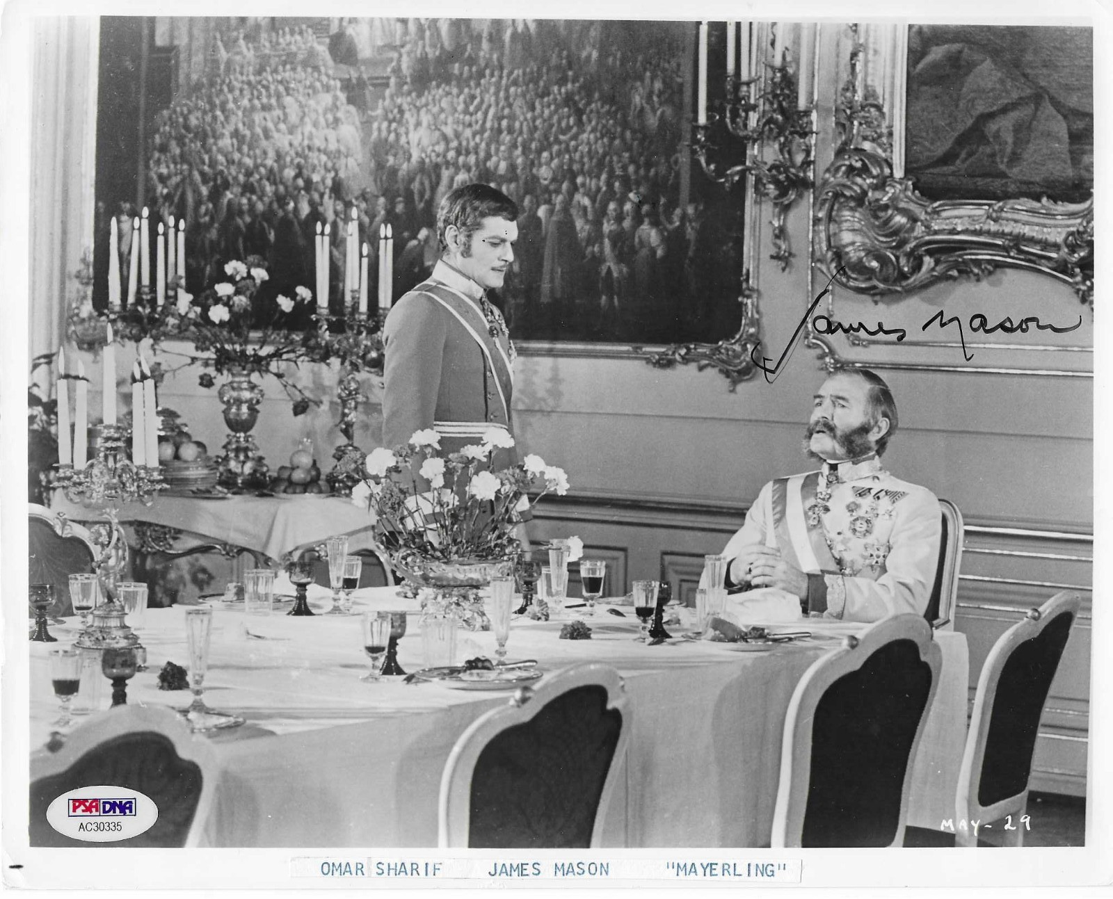 JAMES MASON (1909-1984) autographed photo w/ Omar Sharif “Mayerling” PSA/DNA COA