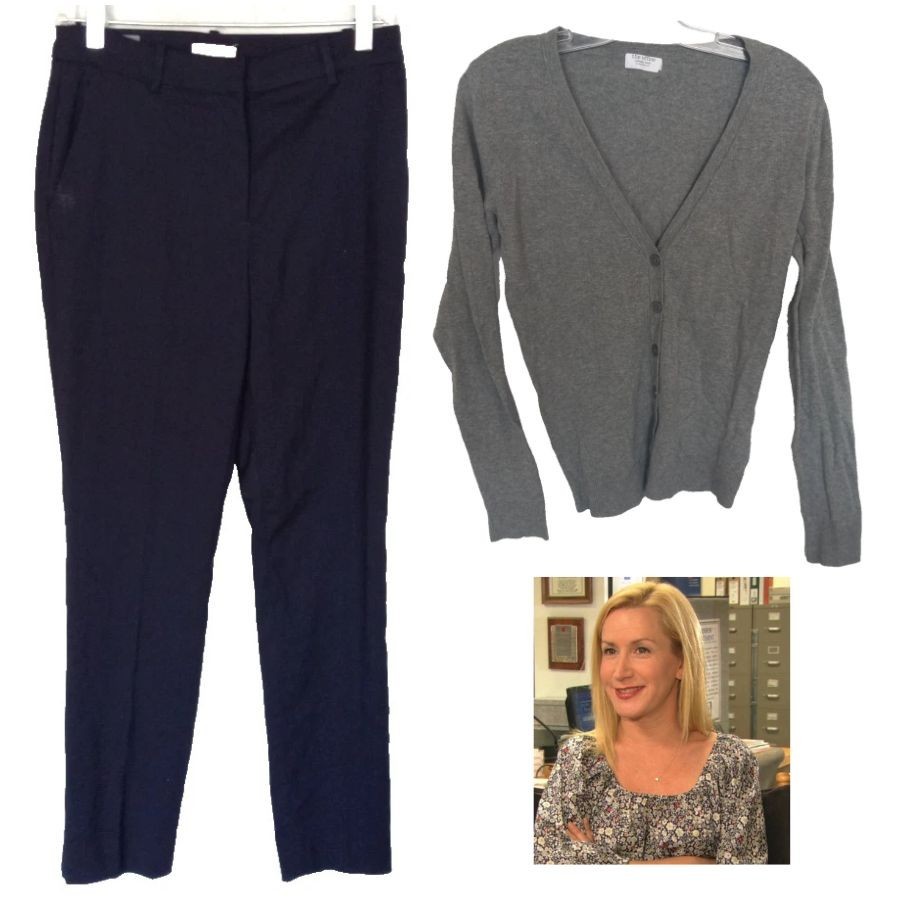 The Office TV Show Wardrobe Angela Kinsey Angela Martin Pants Cardigan Sweater
