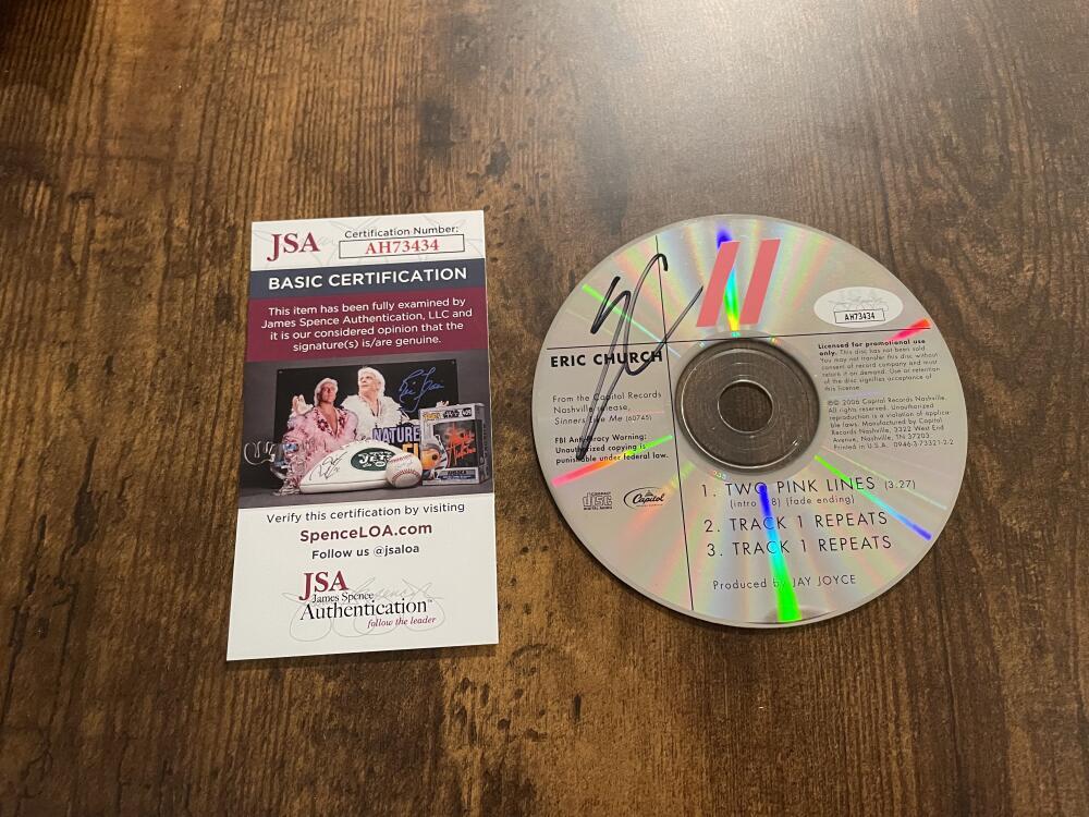 Eric Church Signed Autograph Framed CD Display Two Pink Lines Ready to Hang! JSA