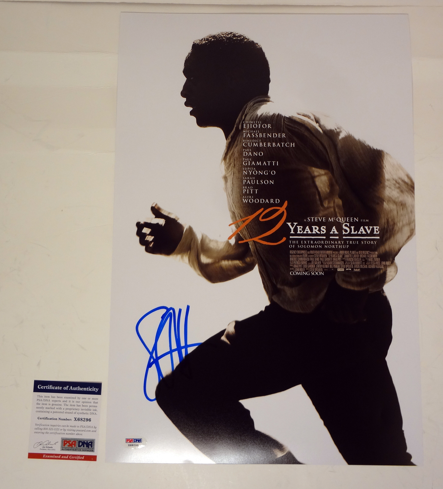 Steve McQueen 12 Years A Slave Signed Autograph Movie Poster PSA/DNA COA