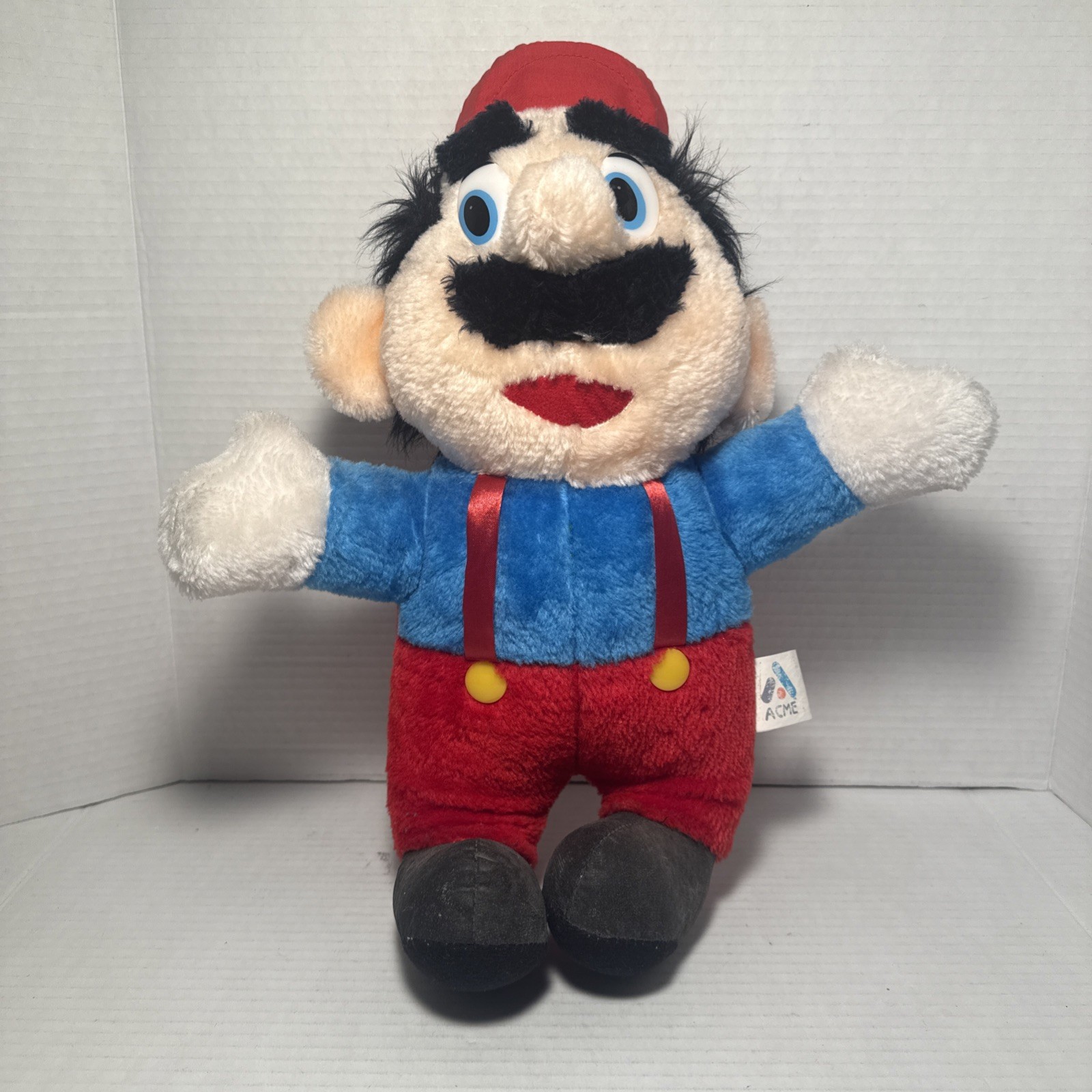 Vintage 1988 Super Mario Bros Acme 12″ Mario Plush Retro Video Games Nintendo VG