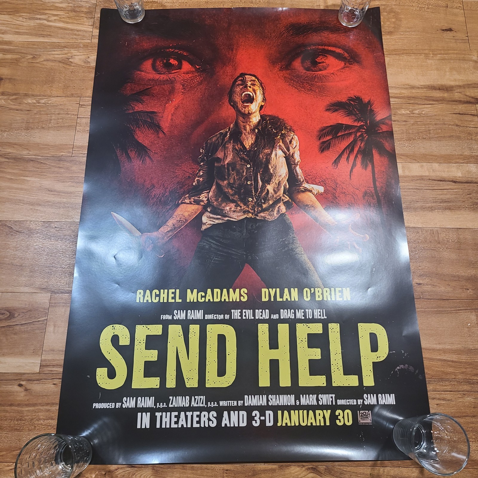 Send Help Original D/S Sam Raimi Horror Movie Poster 27×40 Rachel McAdams NMint