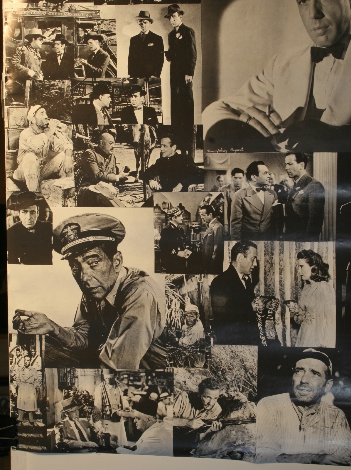 Humphrey Bogart Collage 22 1/4 x 34 1/2″ Poster Famous Scenes From Movies