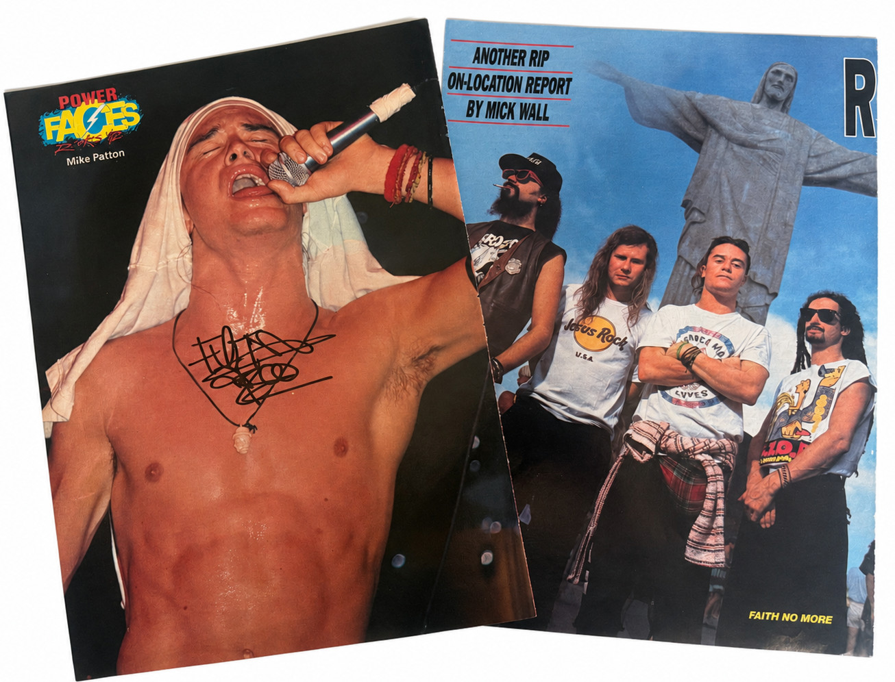 Mike Patton REAL hand SIGNED Faith No More vintage magazine pinup photo #2 COA +