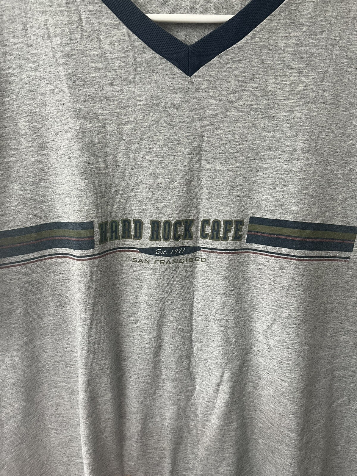 Hard Rock Cafe Mens San Francisco Vintage 90s Single Stitch Shirt V Neck Tee