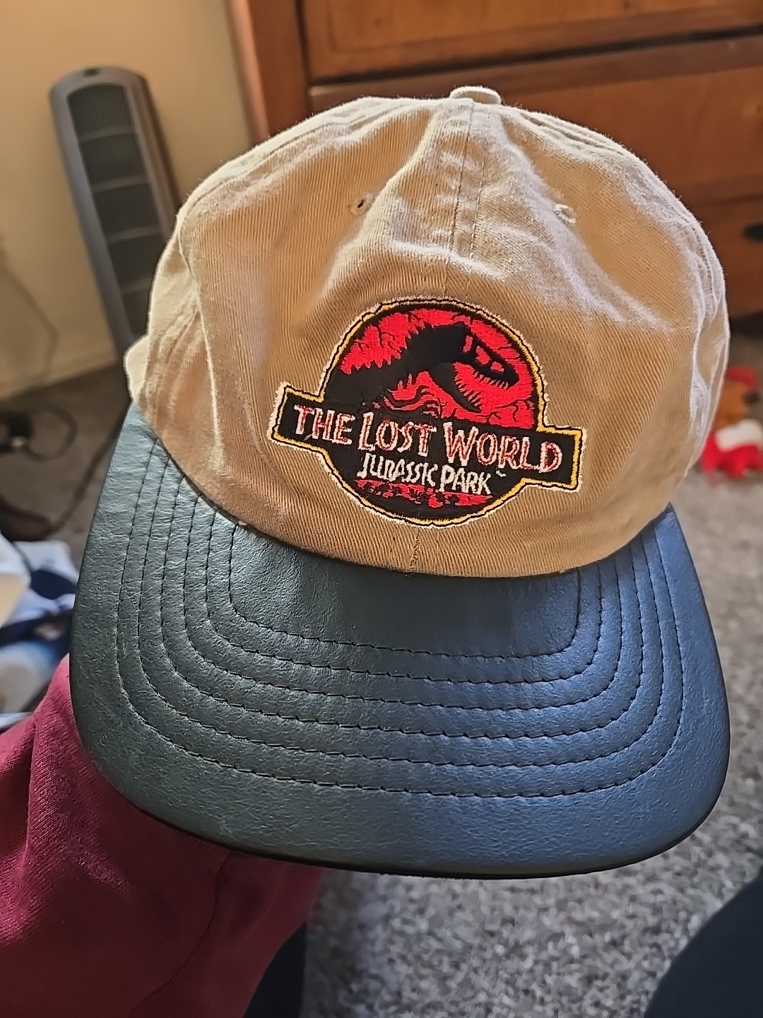Vintage The Lost World Jurrasic Park Hat Universal Studios Leather Bill