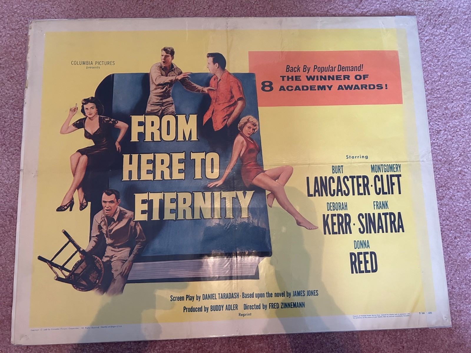 Vintage Movie Poster 1/2 SH “From Here to Eternity” R58 Burt Lancaster