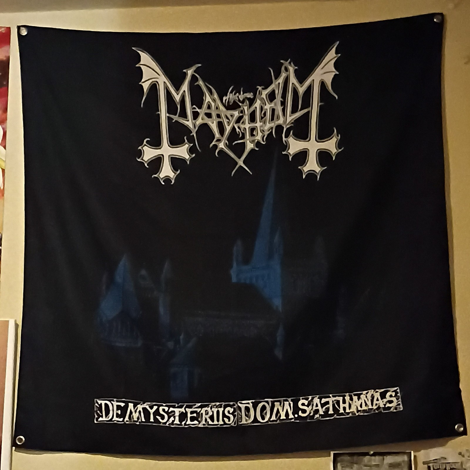 Mayhem De Mysteriis Dom Sathanas Black Wall Banner Flag Music Black Metal