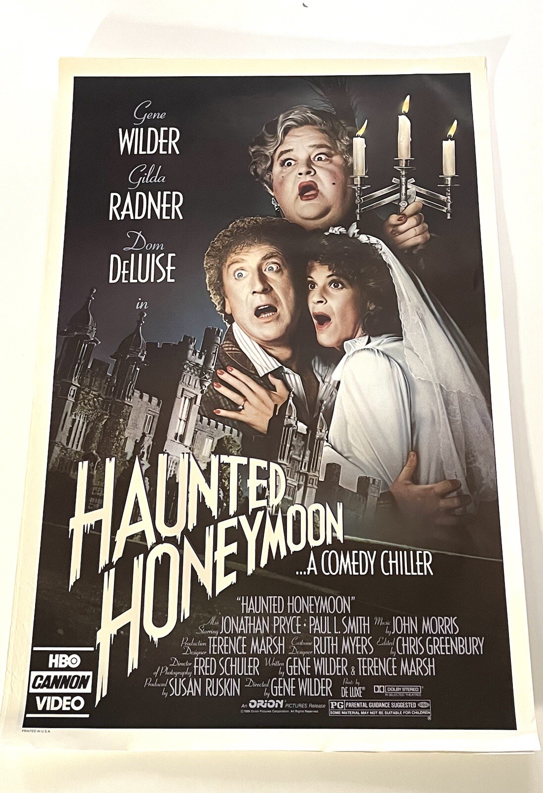 Vintage 1980’s Haunted Honeymoon 1 Sheet Promotional Movie Poster VG Gene Wilder
