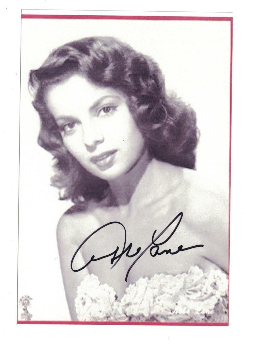 Abbe Lane Signed Autographed 4 x 6 Photo Actress Singer D