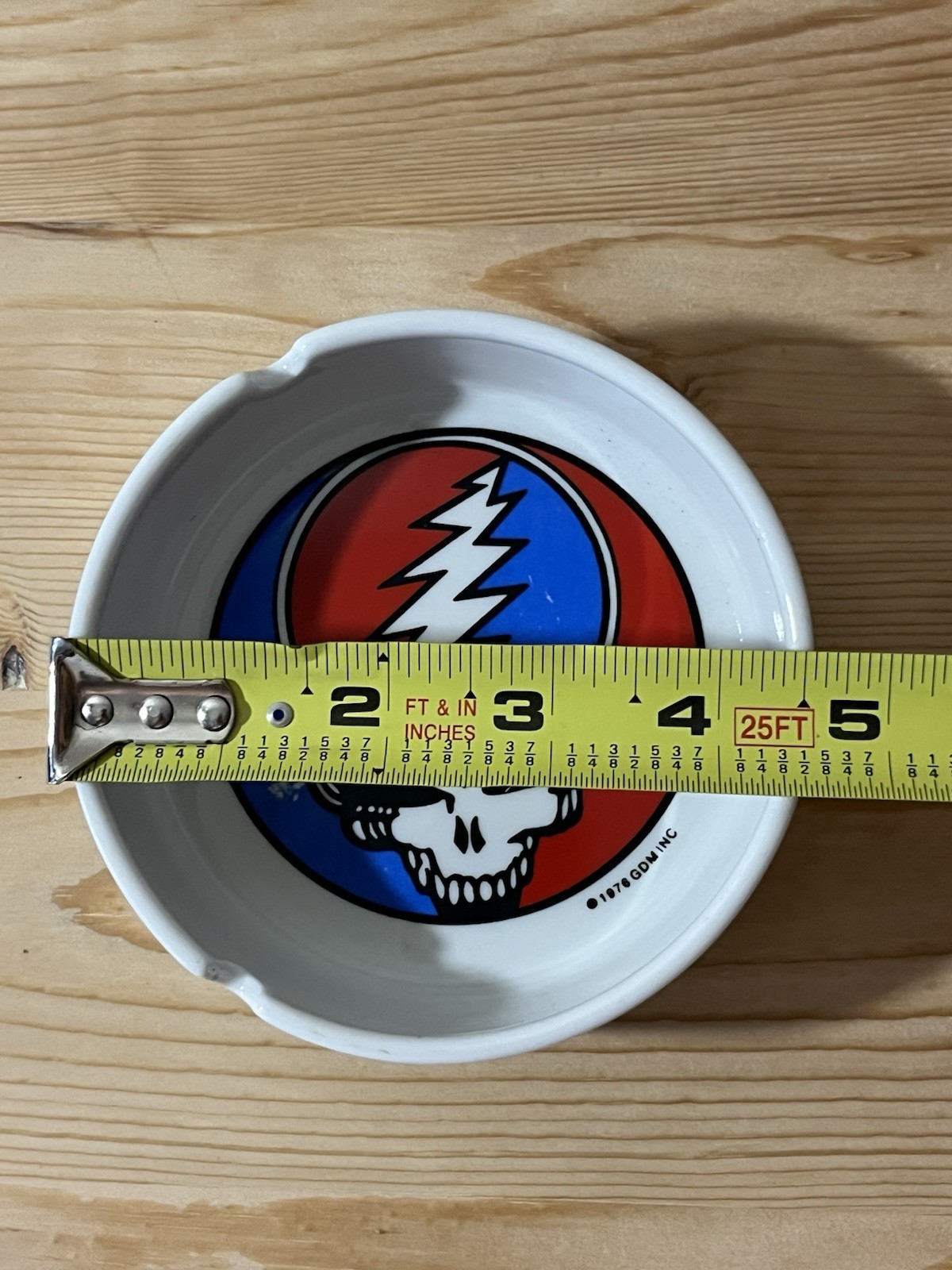 1976 Grateful Dead Rock Group Steal Your Face Art Pottery GDM INC Skull Ashtray