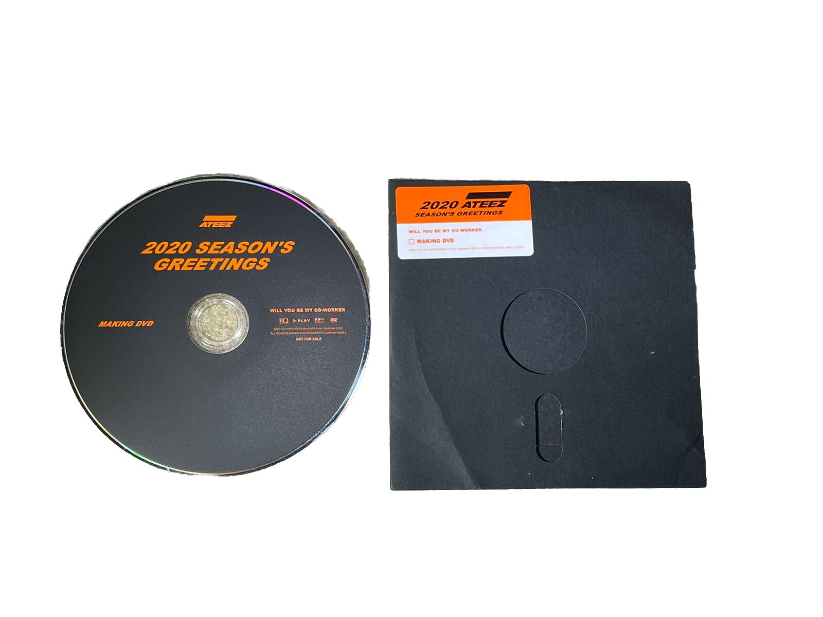 Ateez 2020 Seasons Greeting’s Will You Be My Co-Worker DVD Only No ID Photocards