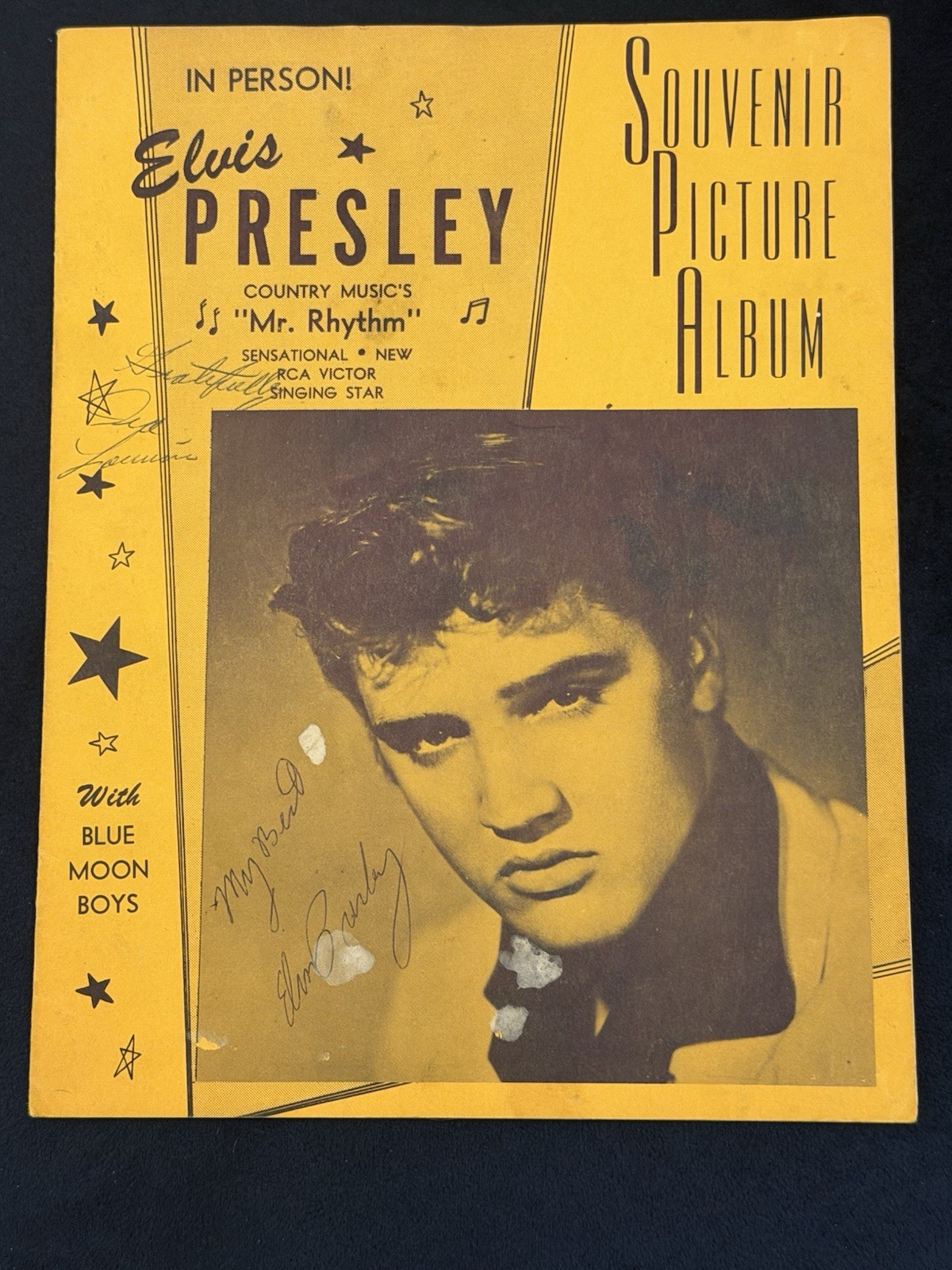 MEGA Rare Elvis Presley Double Autograph Mr. Rhythm Program / 3 COA / Memphis