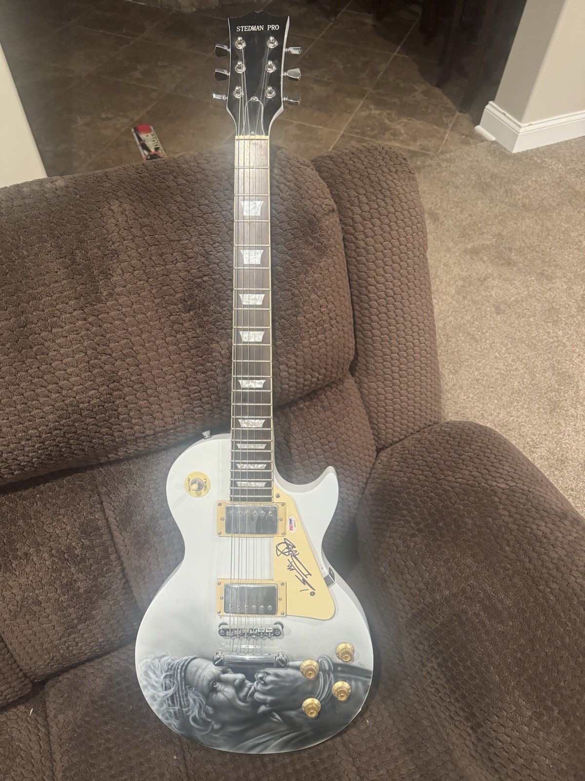 Custom Airbrushed Stedman Pro Keith Richards Signed Guitar PSA Authenticated
