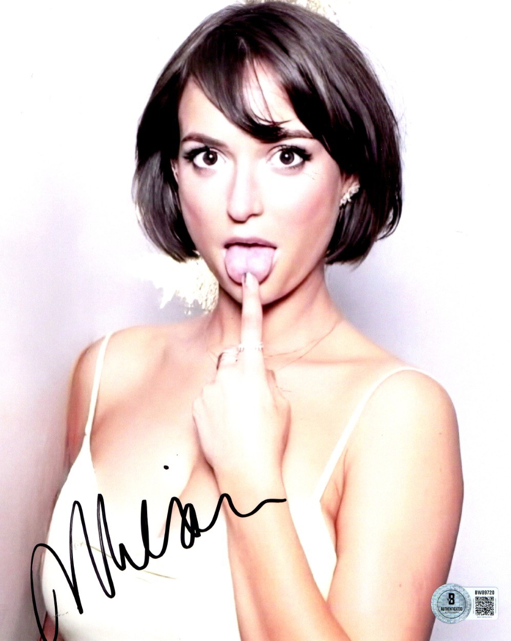 Milana Vayntrub Signed Autographed 8X10 Photo Lily Sexy Tongue Out BAS BW89720