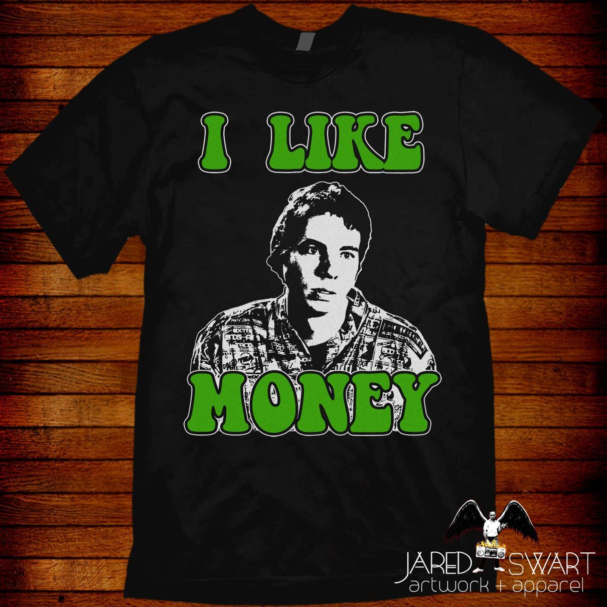 Idiocracy T-shirt “I Like Money” inspired by Mike Judge’s classic 2006 movie